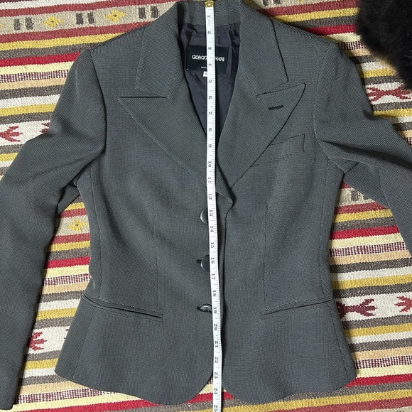 Giorgio Armani button front shoulder pads academia blazer - Picture 9 of 11
